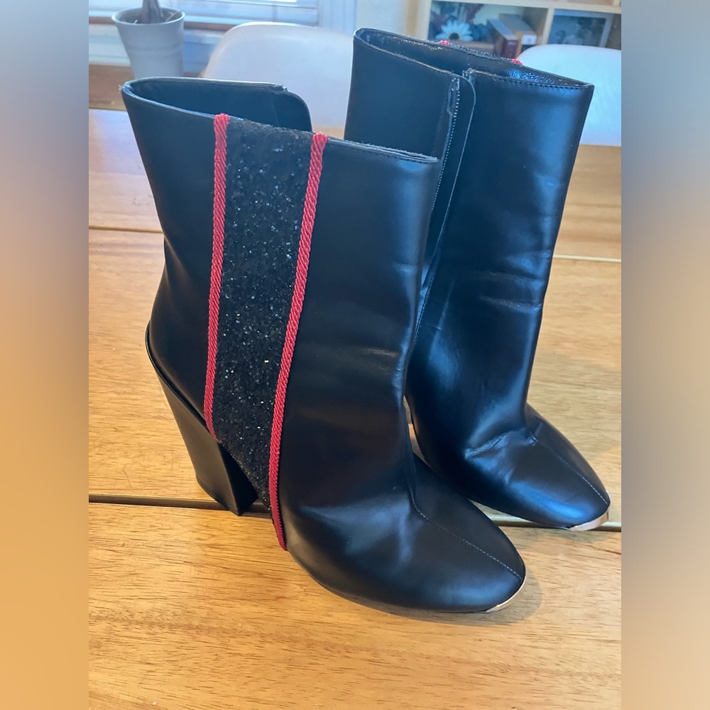 RARE! AMIRI Glitter Striper Leather Boots - Picture 6 of 13